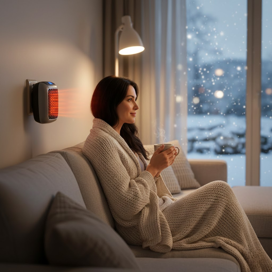 Úsporný teplovzdušný ventilátor s moderním designem