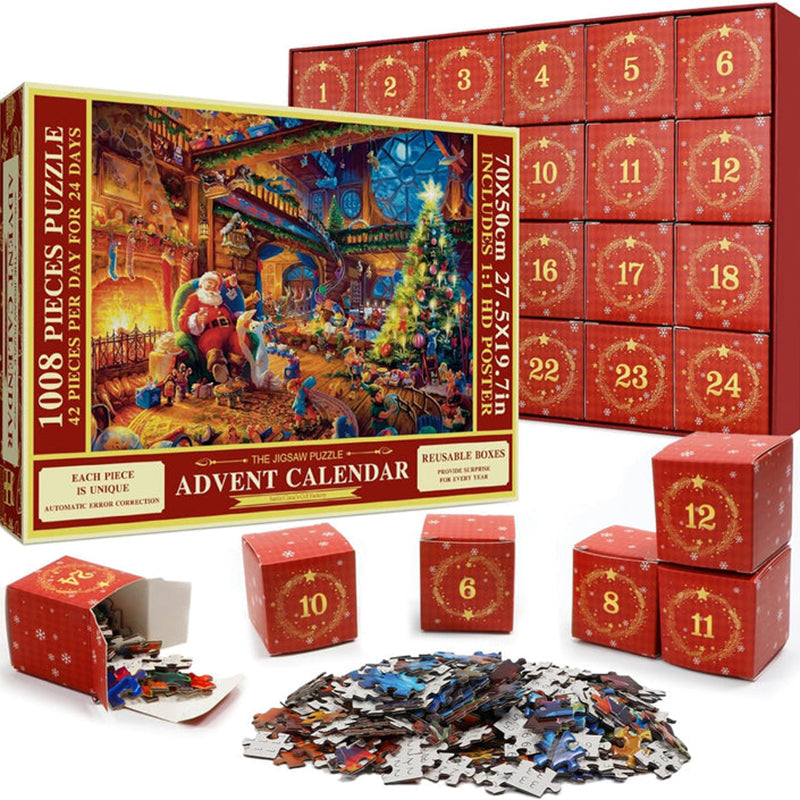Vánoční puzzle adventní kalendář – 24 dní odpočítávání