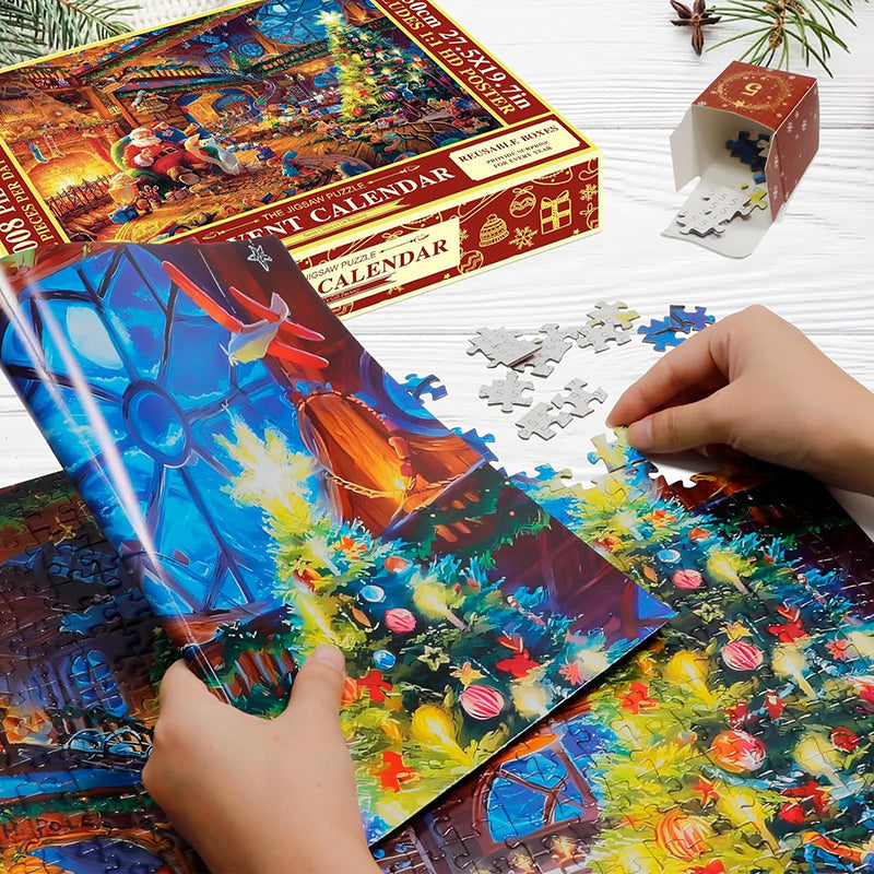 Vánoční puzzle adventní kalendář – 24 dní odpočítávání