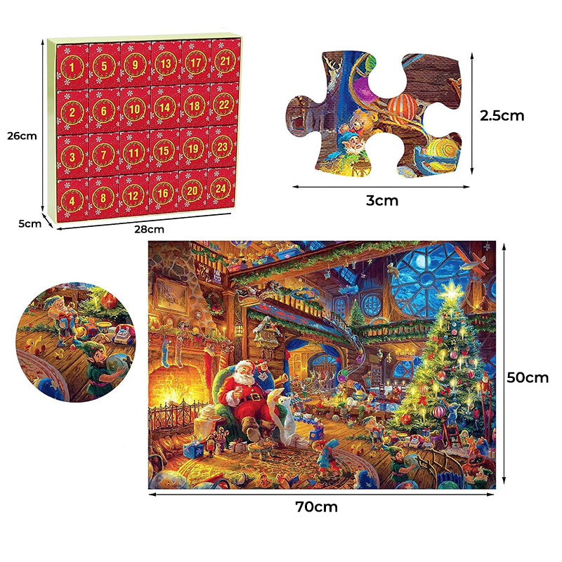 Vánoční puzzle adventní kalendář – 24 dní odpočítávání