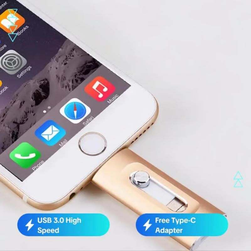 Velkokapacitní USB flash disk 3v1 pro mobilní telefon a počítač