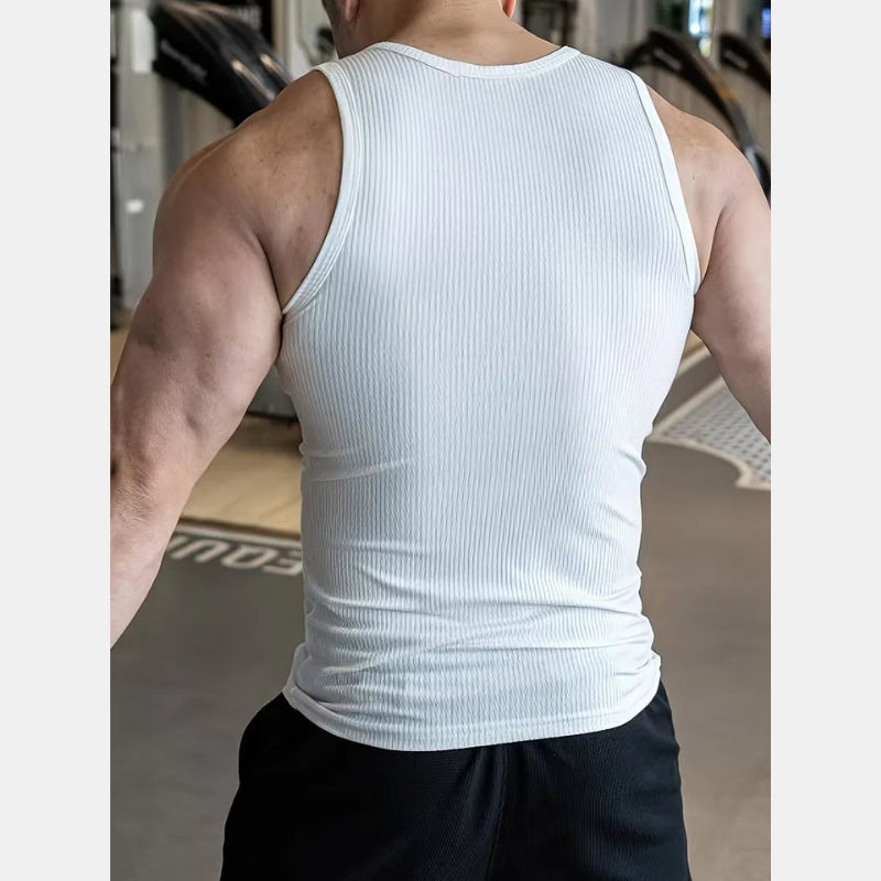 Vroubkované sportovní tílko v přiléhavém střihu Slim Fit