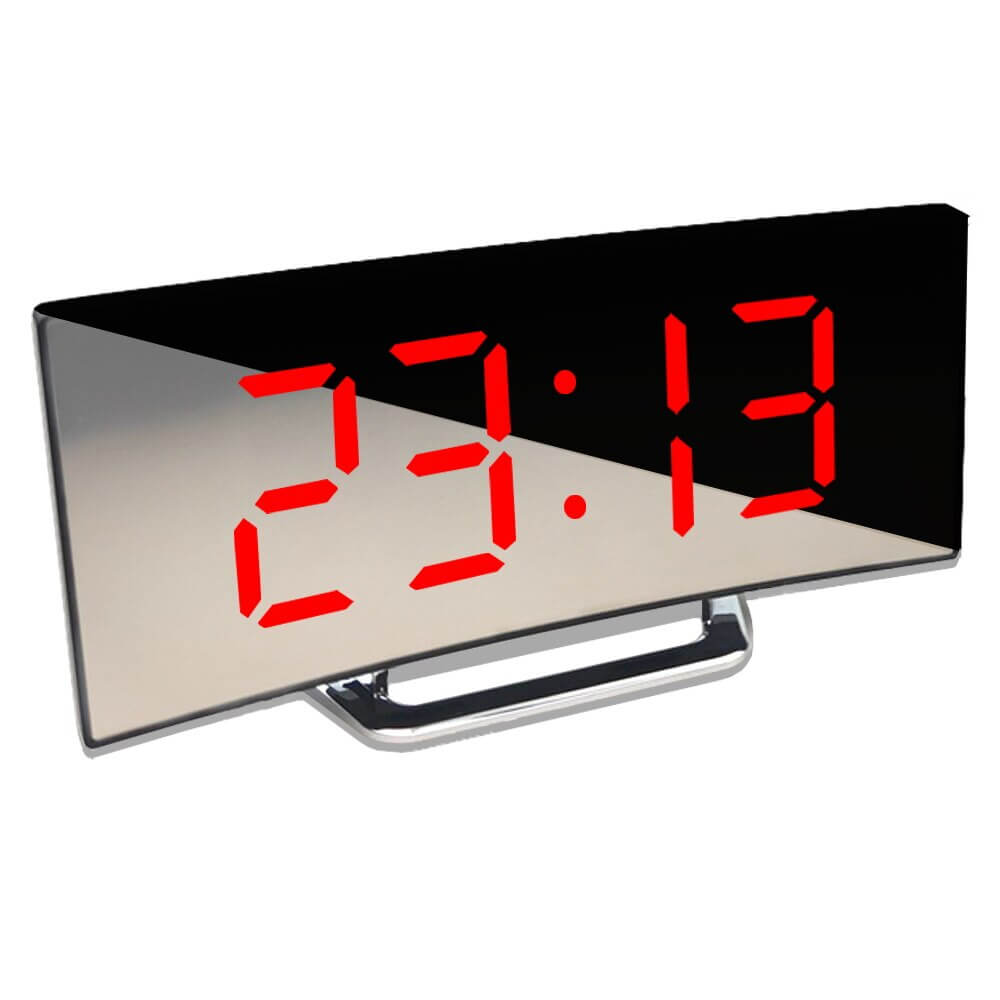 Zaoblený digitální LED budík