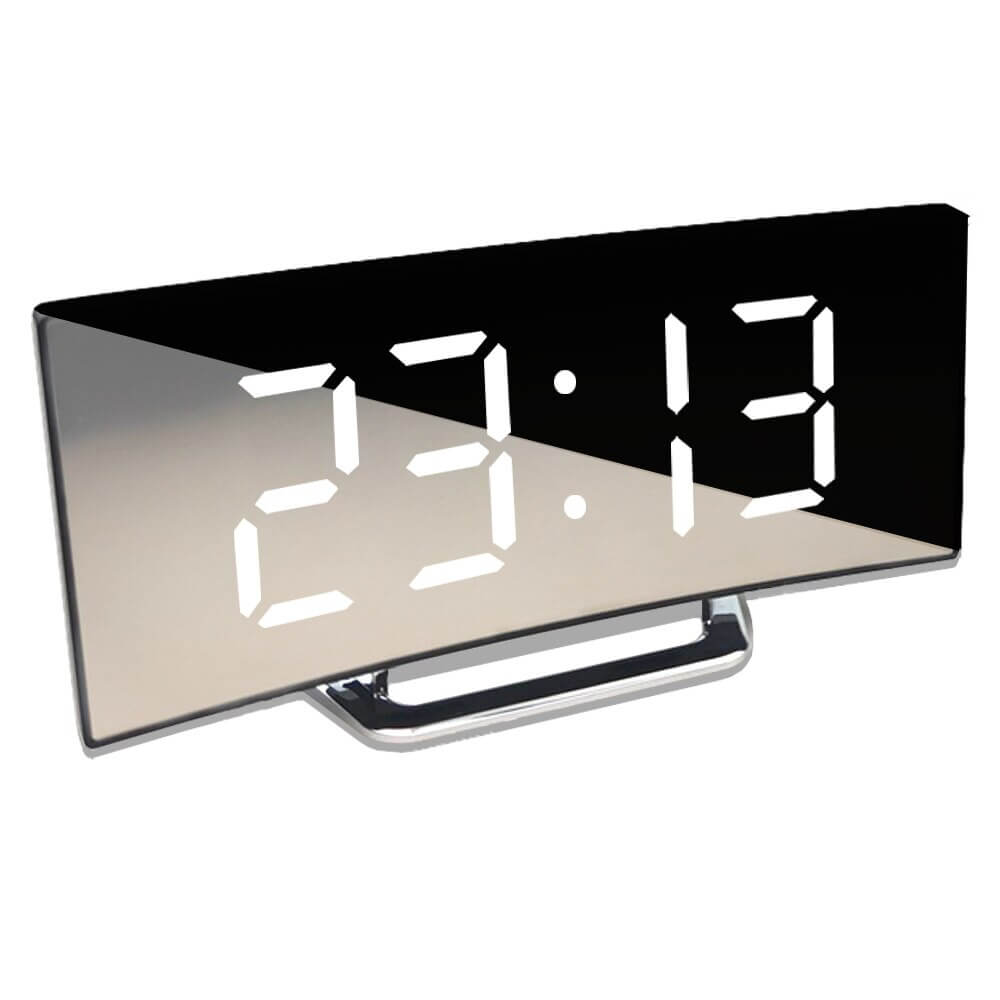 Zaoblený digitální LED budík