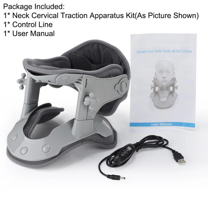 Zařízení pro trakci krční páteře s nastavitelnou výškou a nastavením vyhřívání